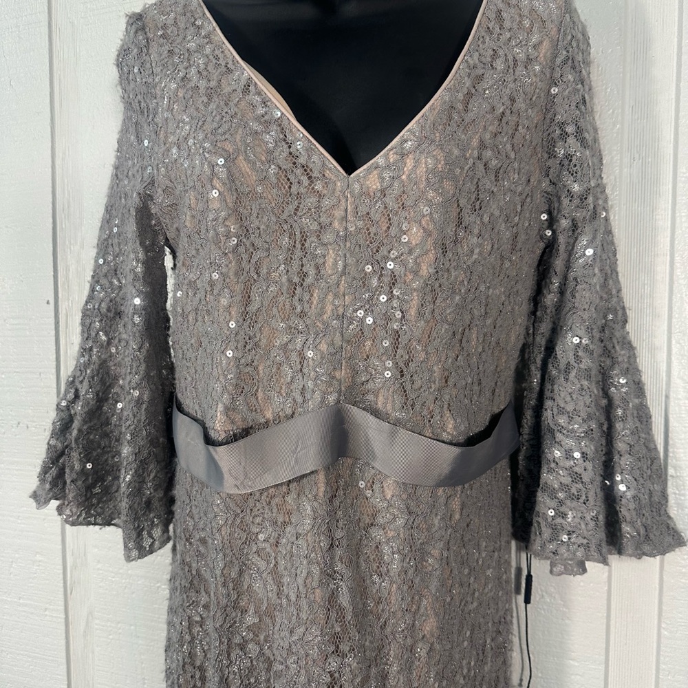 Calvin Klein Gray Lace Overlay Dress Size 10 NWOT - Picture 5 of 9